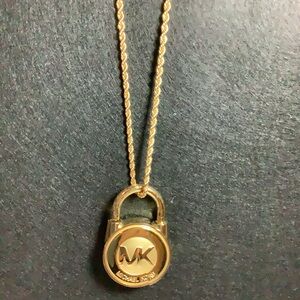 Michael Kors Gold Padlock Pendant on Rope Chain